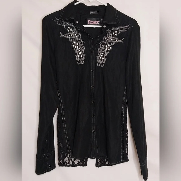 Buckle, Roar Whirlwind Button Up Shirt, Black, Size S - Picture 1 of 6
